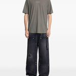 T-shirt con stampa grafica in grigio 44 label group - uomo 