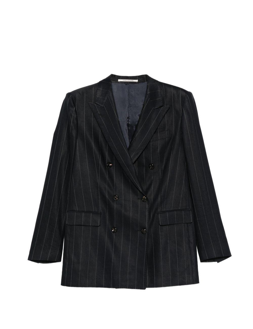 Giacca doppiopetto a righe in blu Tagliatore - donna 