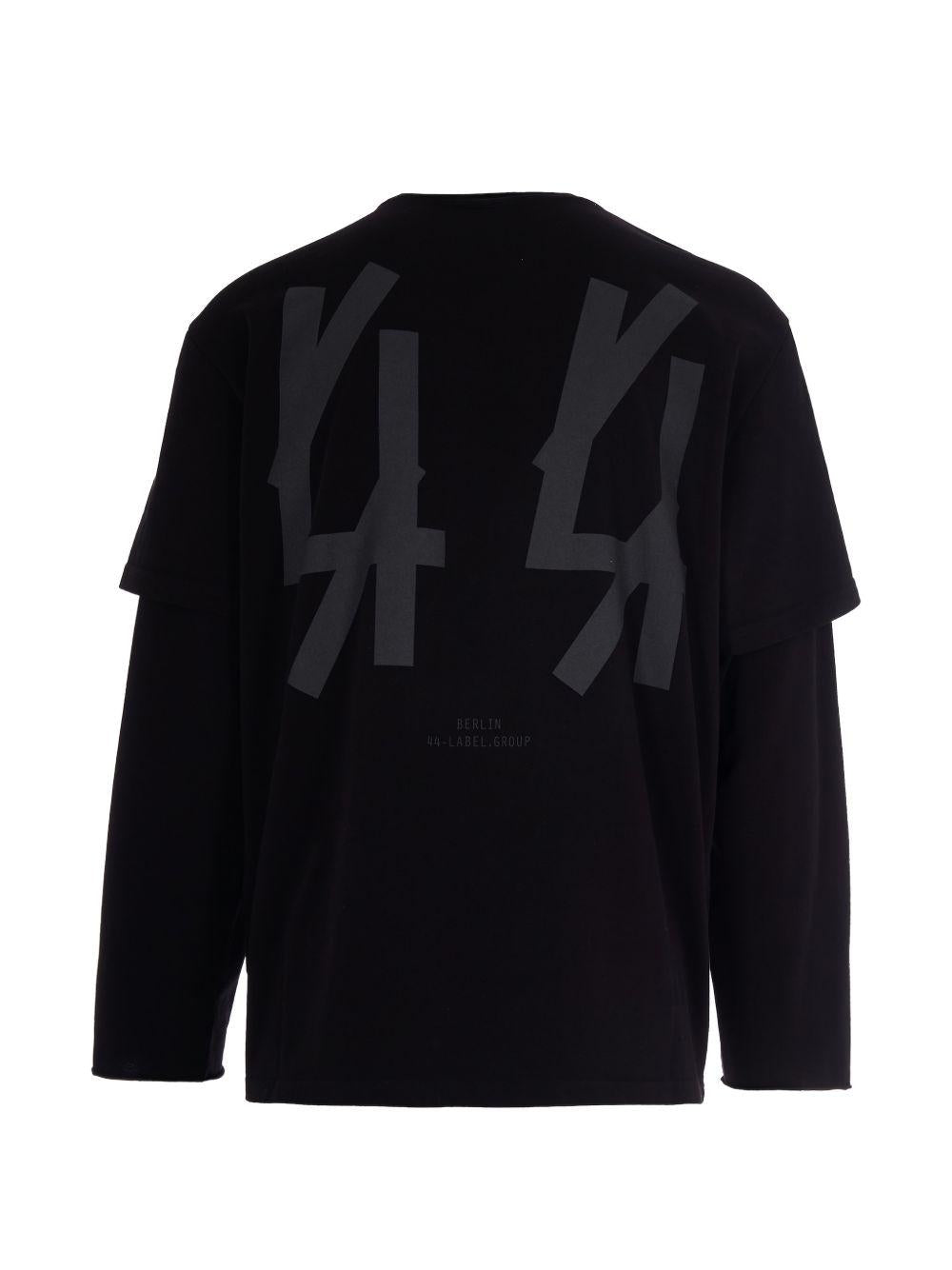 T-shirt a maniche lunghe in nero 44 label group - uomo 