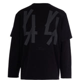 T-shirt a maniche lunghe in nero 44 label group - uomo 