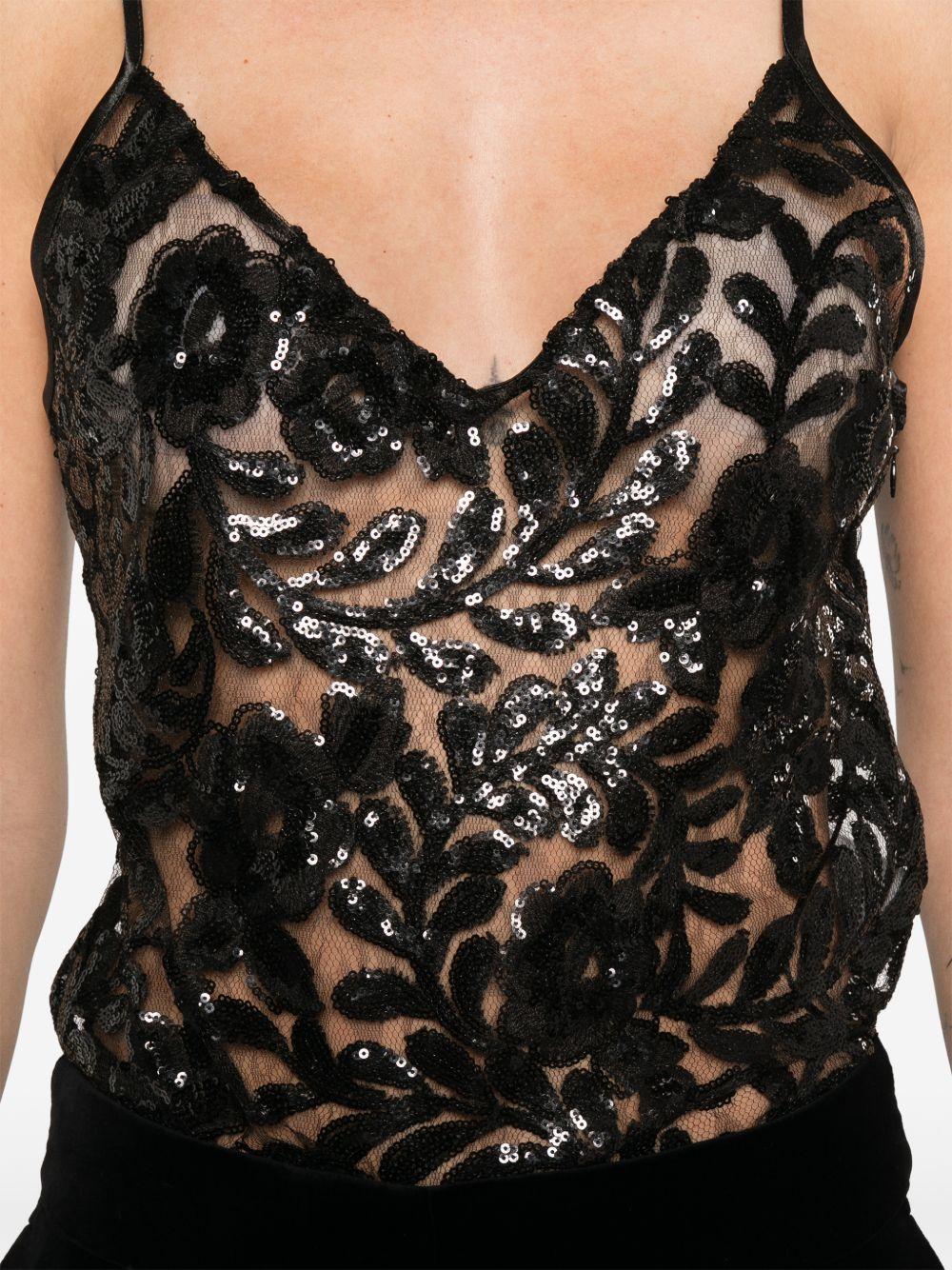 Top con scollo a V in nero Golden goose - donna 