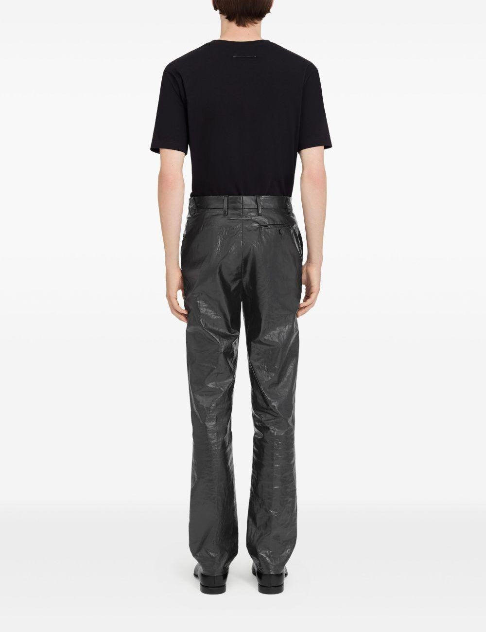 Pantaloni con effetto stropicciato in nero MM6 Maison Margiela - donna 