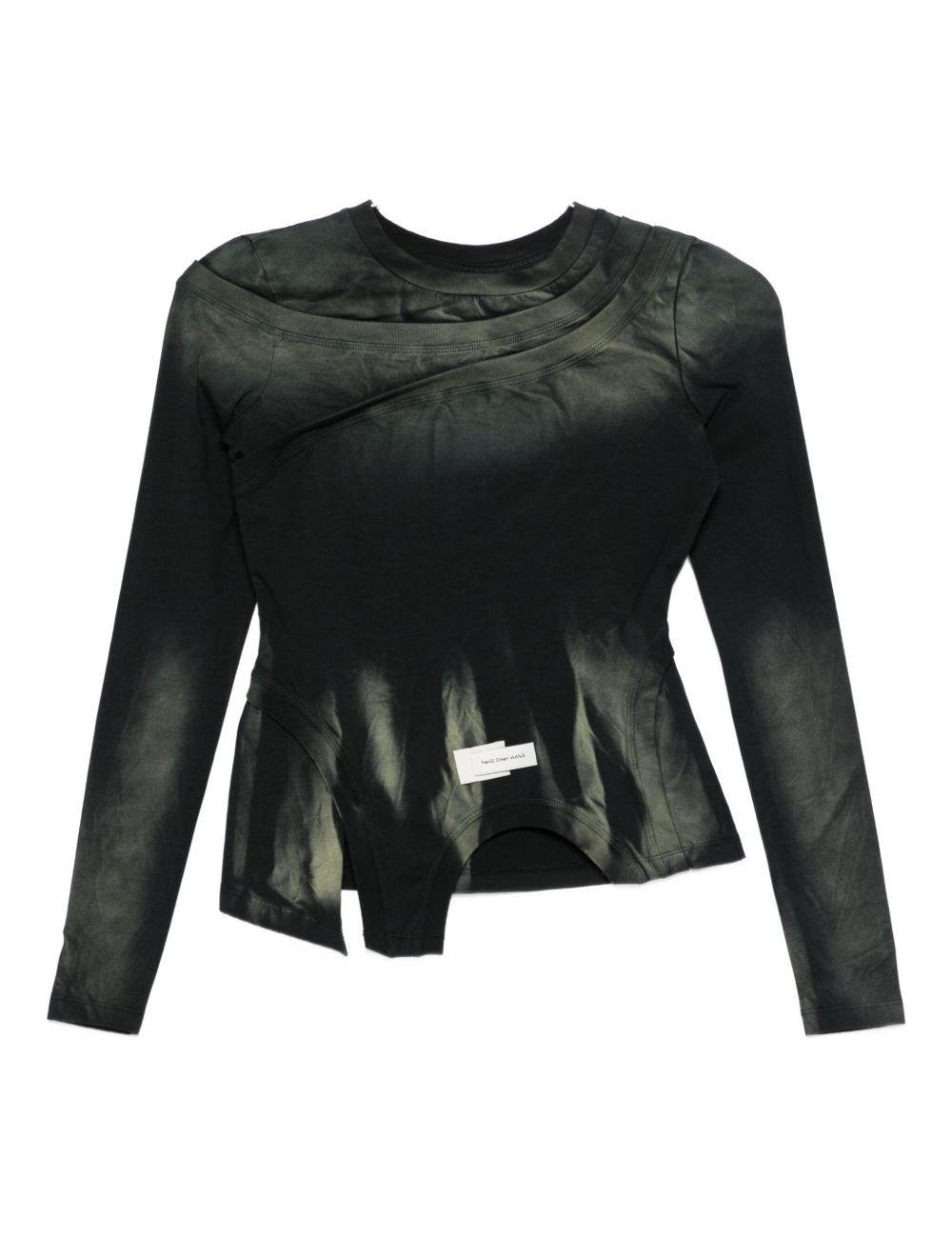 Top asimmetrico con logo in blu Feng chen wang - donna 