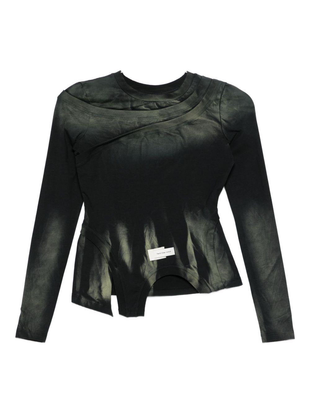 Top asimmetrico con logo in blu Feng chen wang - donna 
