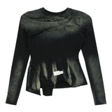 Top asimmetrico con logo in blu Feng chen wang - donna 
