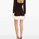Mini abito con design arricciato in marrone Rotate holiday - donna 