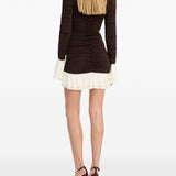 Mini abito con design arricciato in marrone Rotate holiday - donna 