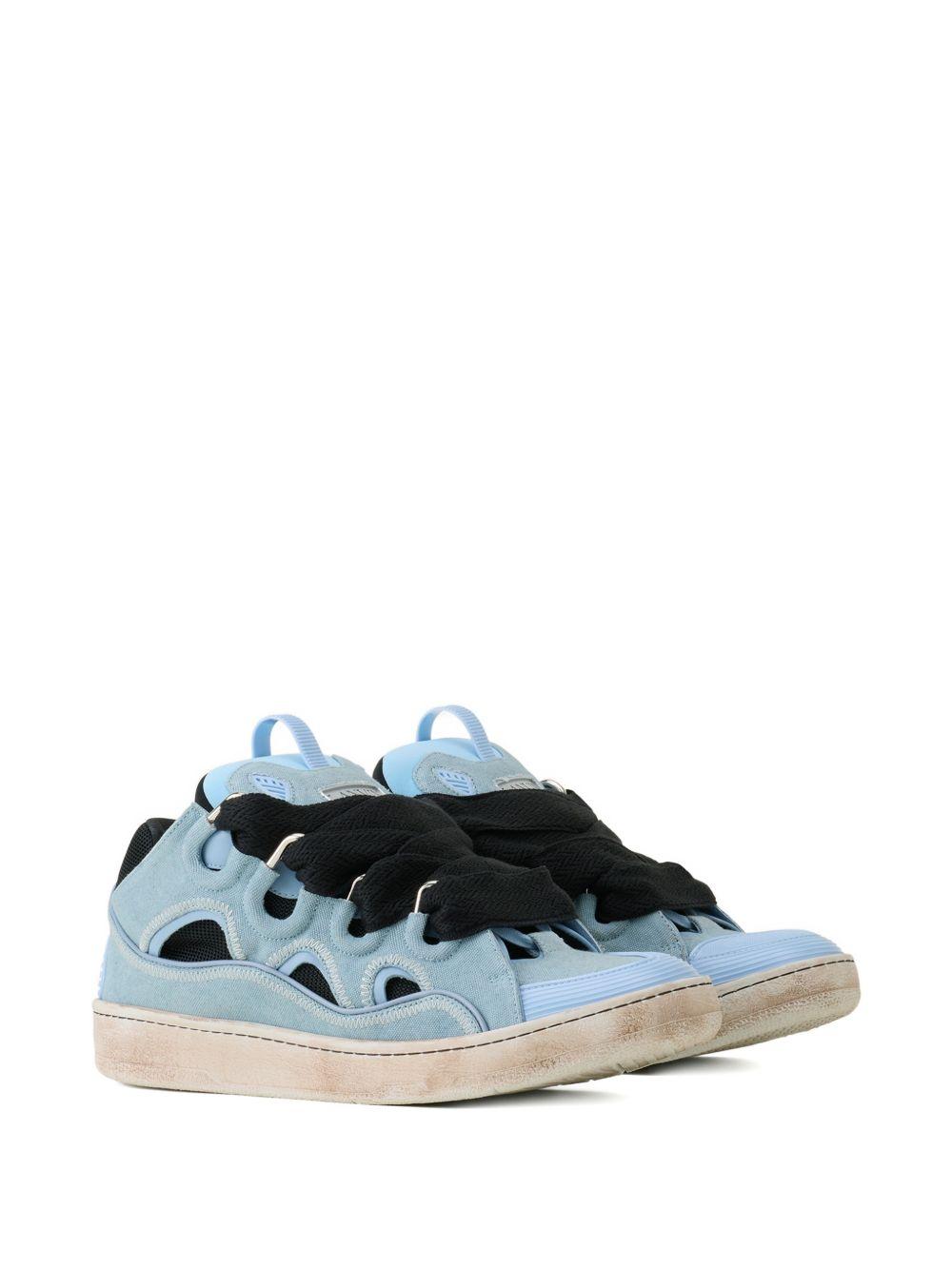 Sneakers con lacci curb  in blu Lanvin - uomo 
