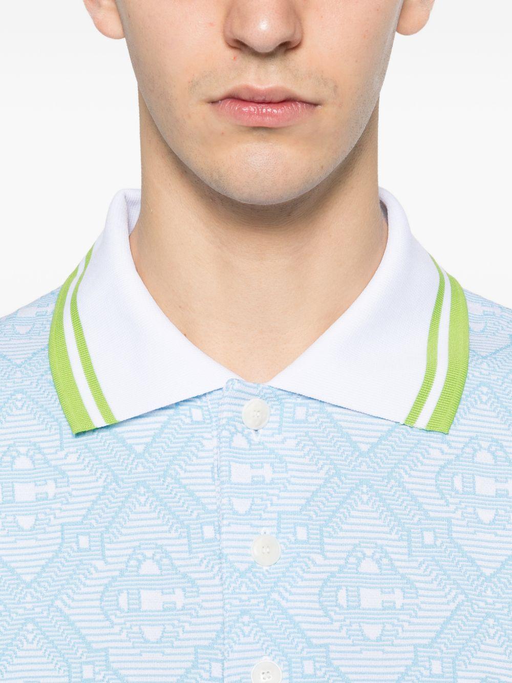 Polo con motivo logo in azzurro Casablanca - uomo 
