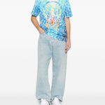 T-shirt con stampa in blu Casablanca - uomo 