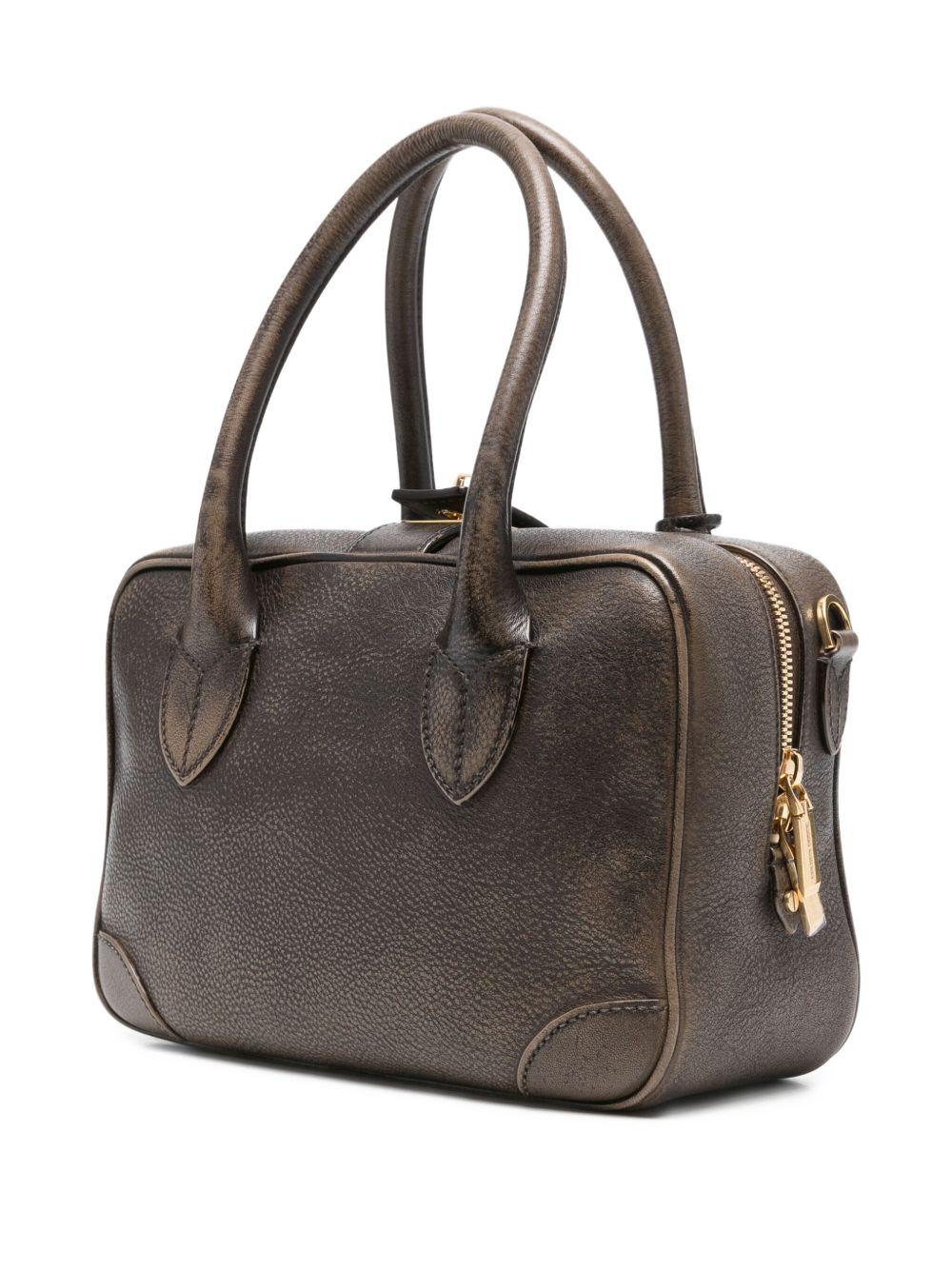 Borsa a mano con chiusura con zip in marrone Golden goose - donna 