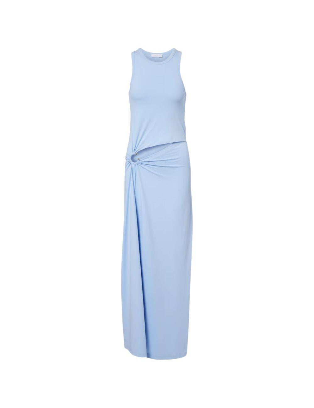 Abito maxi con cut-out in celeste Rabanne - donna 