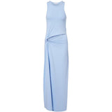 Abito maxi con cut-out in celeste Rabanne - donna 