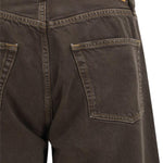 Jeans a gamba dritta in marrone 