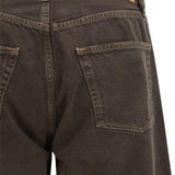 Jeans a gamba dritta in marrone 