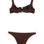 Bikini con glitter in marrone Oséree - donna 