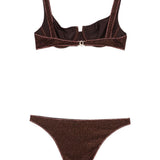 Bikini con glitter in marrone Oséree - donna 
