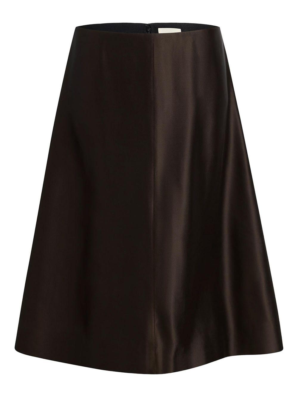 Gonna lunga satinata in marrone scuro Khaite - donna 