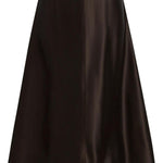Gonna lunga satinata in marrone scuro Khaite - donna 
