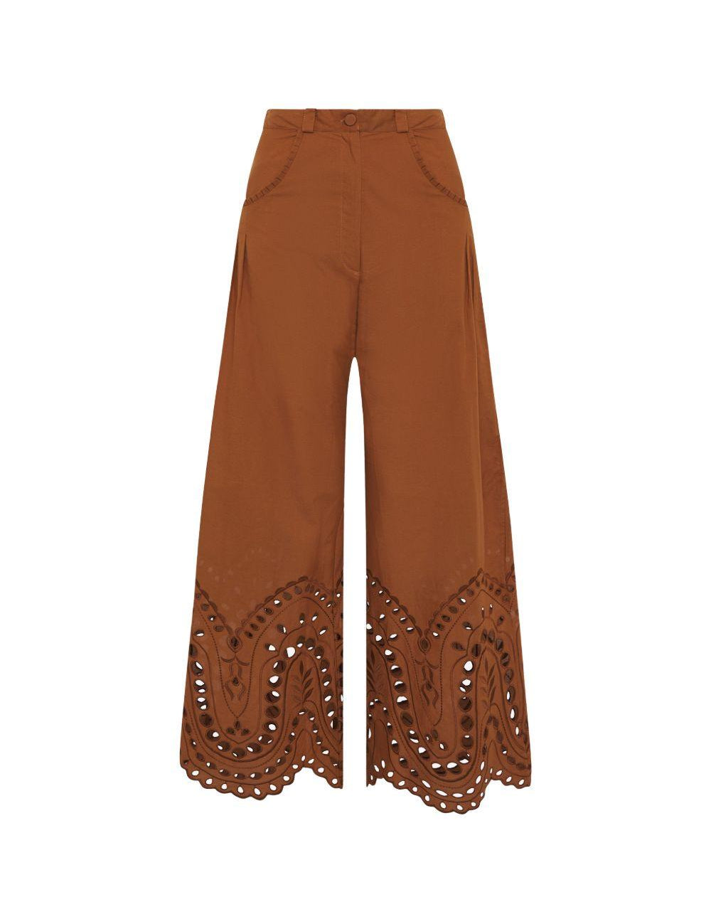 PANTALONI PALAZZO RAY IN MARRONE CHARO RUIZ IBIZA 1989 - DONNA 