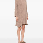 Abito Chemisier corto plissettato in beige GONGDID DESIGN - donna 