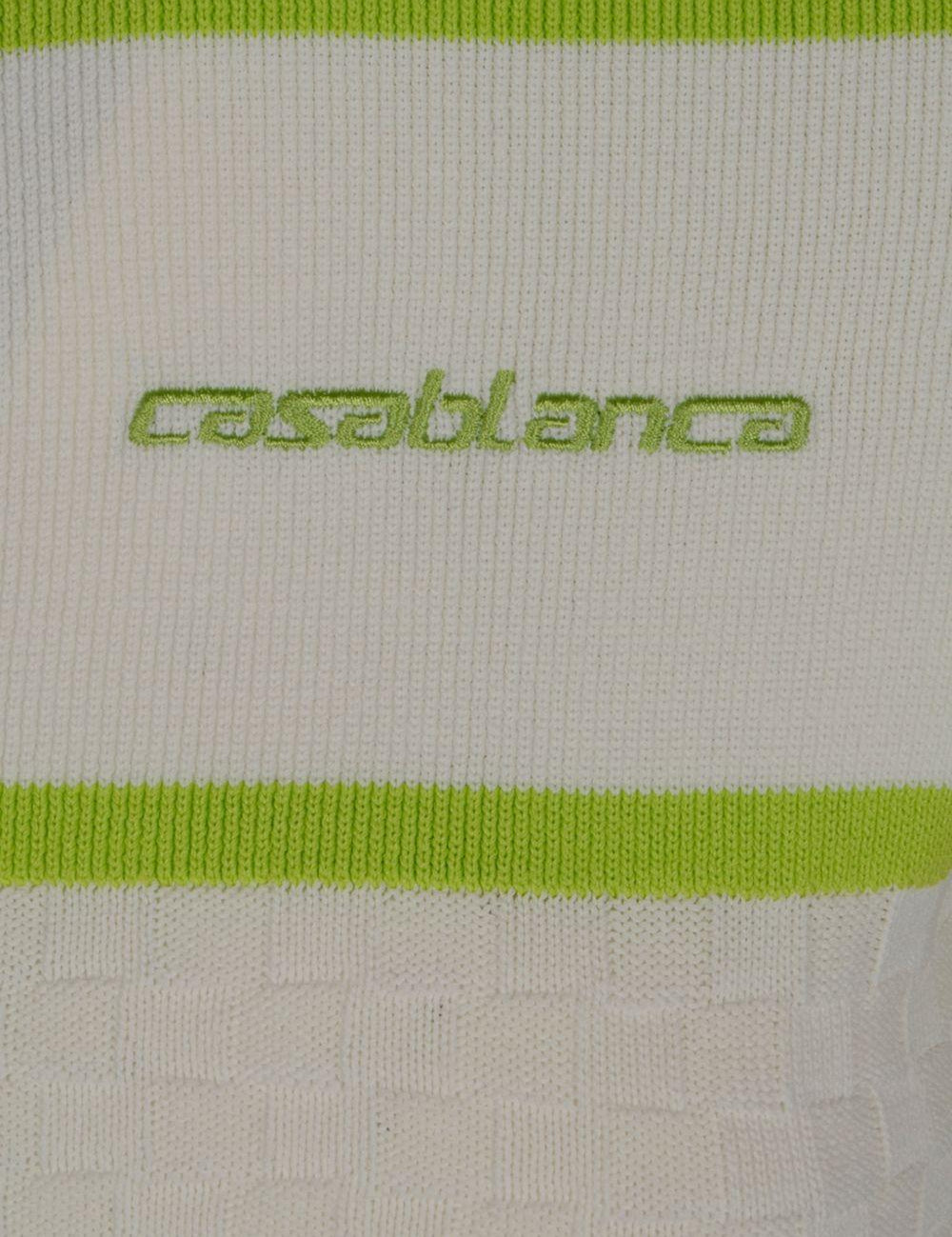 Polo a righe con zip in bianco Casablanca - donna 