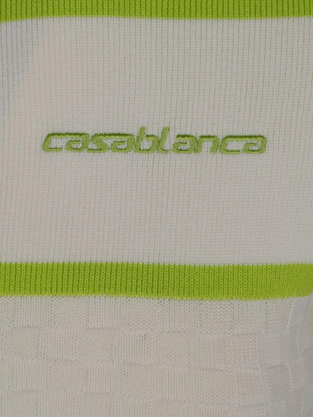 Polo a righe con zip in bianco Casablanca - donna 