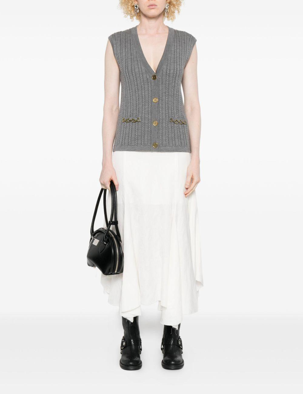 Gilet in maglia con bottoni in grigio Golden goose - donna 