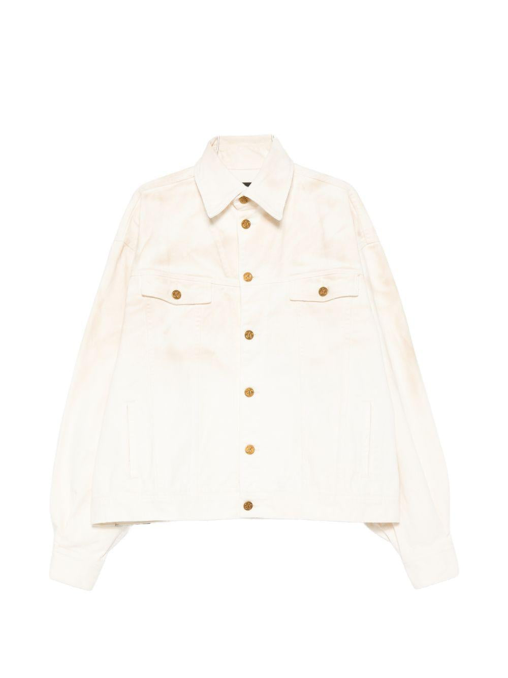 Giacca denim overisize in avorio Willy chavarria - uomo 