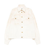 Giacca denim overisize in avorio Willy chavarria - uomo 