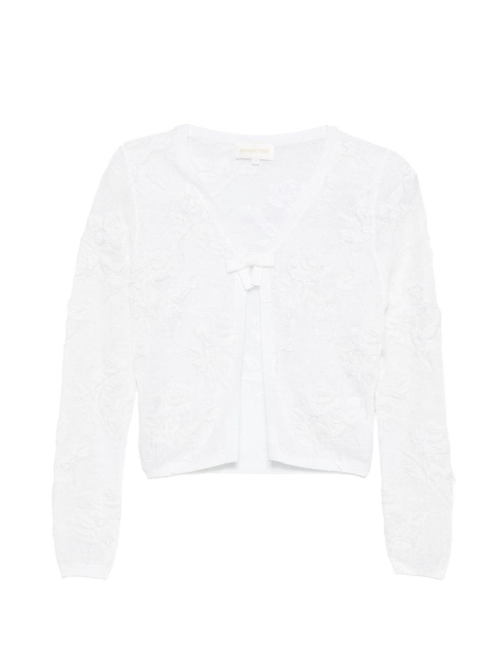 Cardigan con fiocco in bianco SHUSHU/TONG - donna 