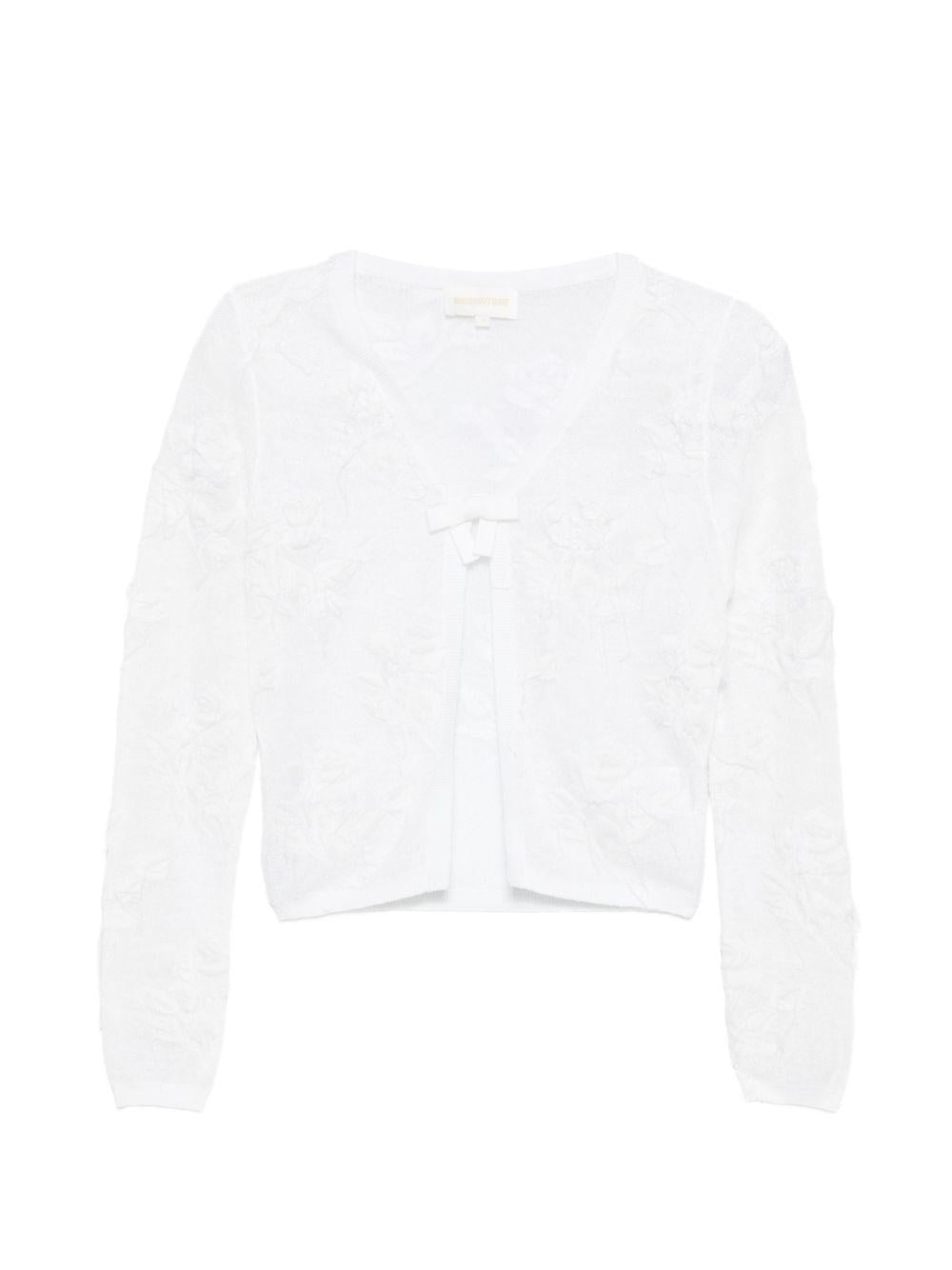 Cardigan con fiocco in bianco SHUSHU/TONG - donna 