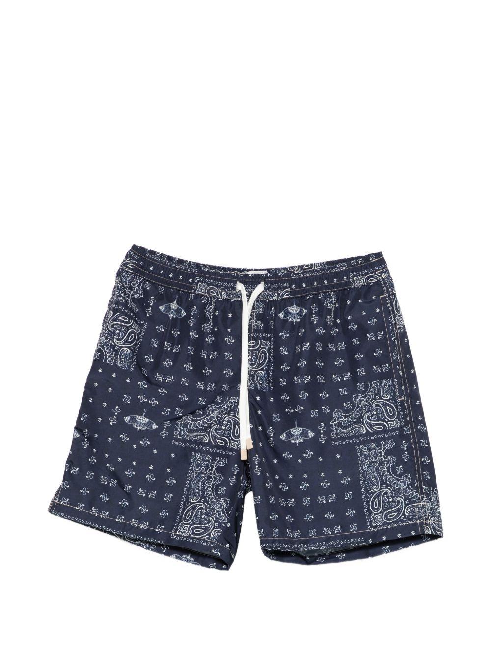 Pantaloncini da bagno con motivo paisley in blu Eleventy - uomo 