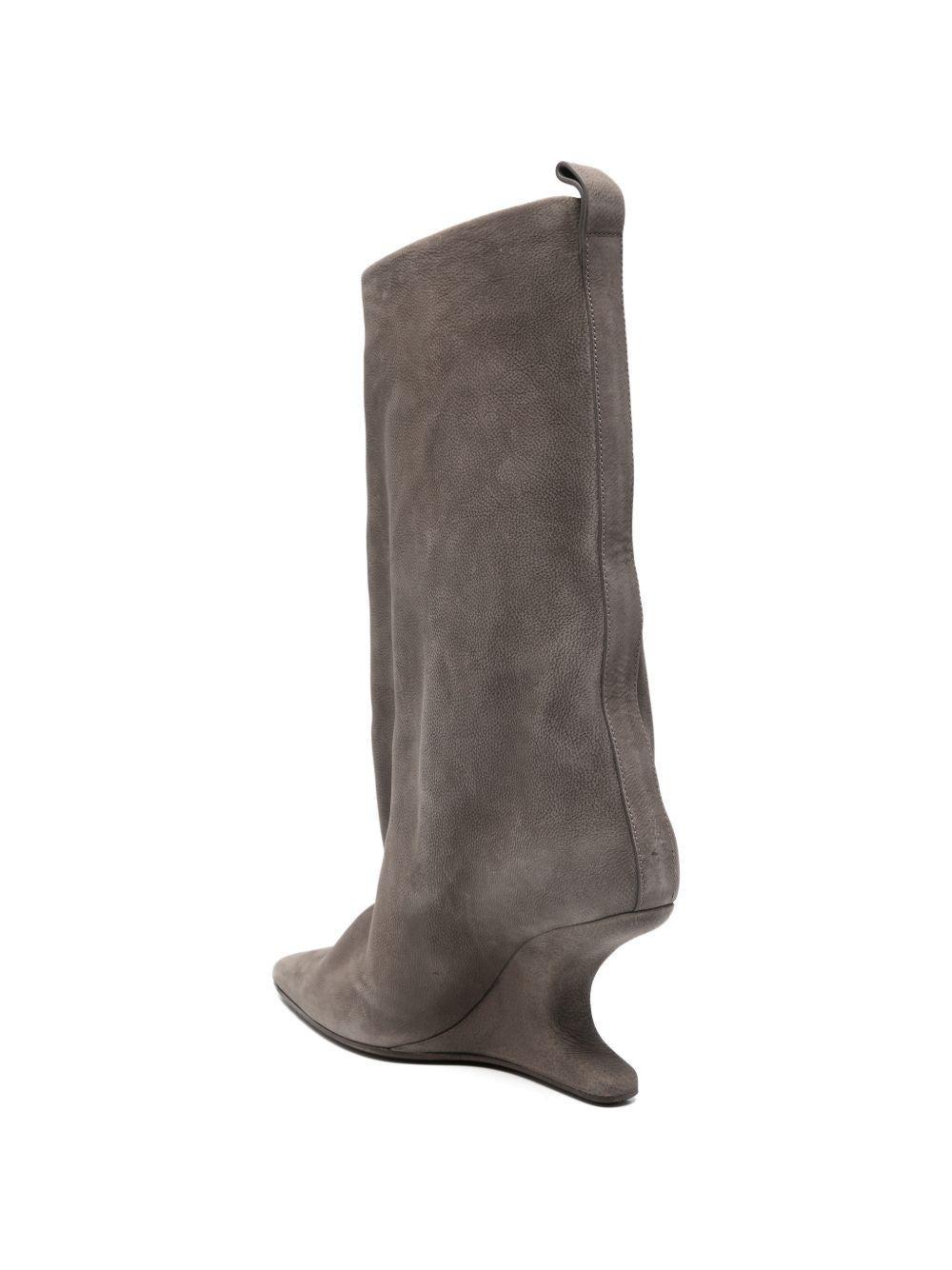 Stivali in pelle a punta in grigio Rick owens - donna 