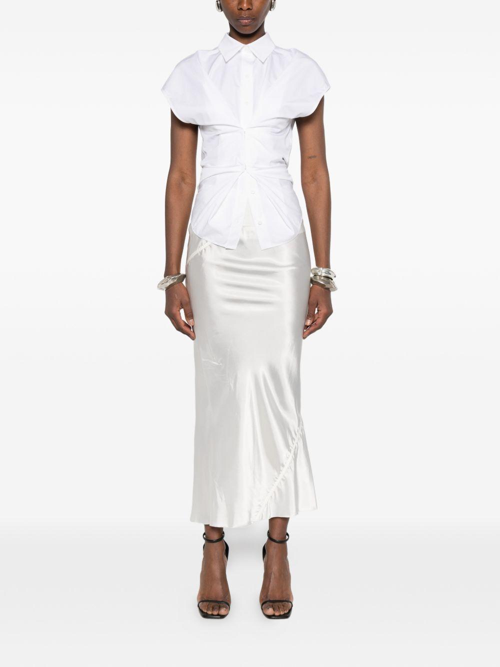 Gonna midi con finitura satinata in bianco Rick owens - donna 