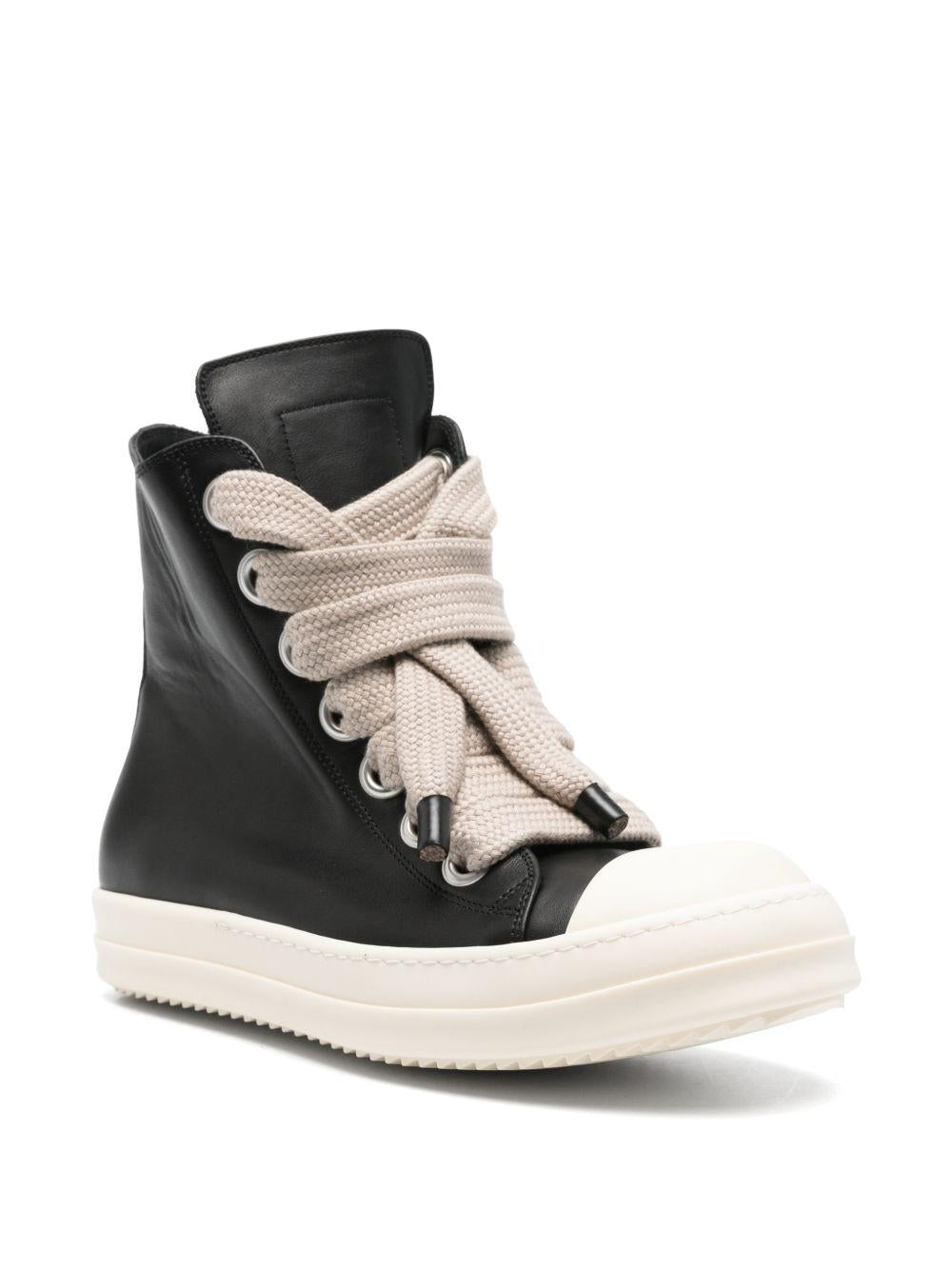 Sneakers Jumbolace in pelle in nero 