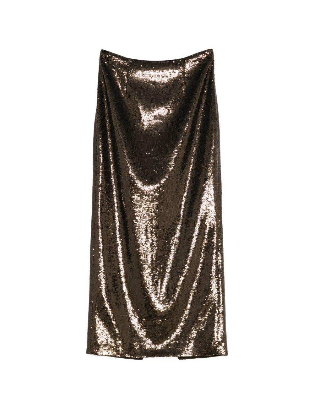 Gonna midi con paillettes in marrone Roland Mouret - donna 