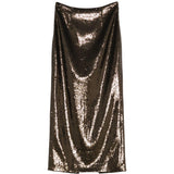 Gonna midi con paillettes in marrone Roland Mouret - donna 