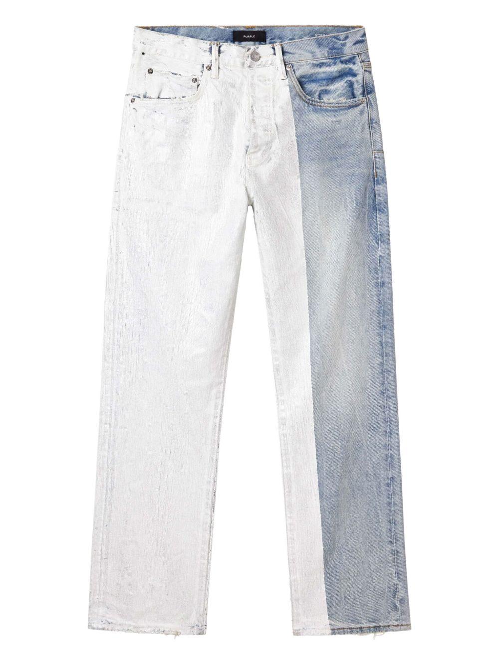 Jeans P011 con inserti in blu Purple - uomo 