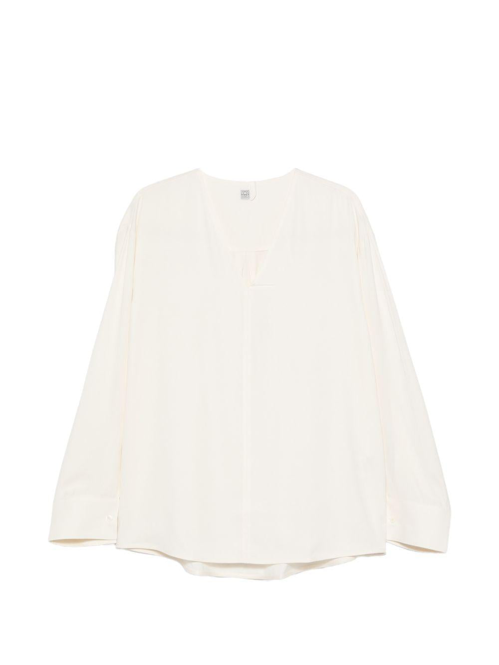 Blusa con scollo a V in bianco Toteme - donna 