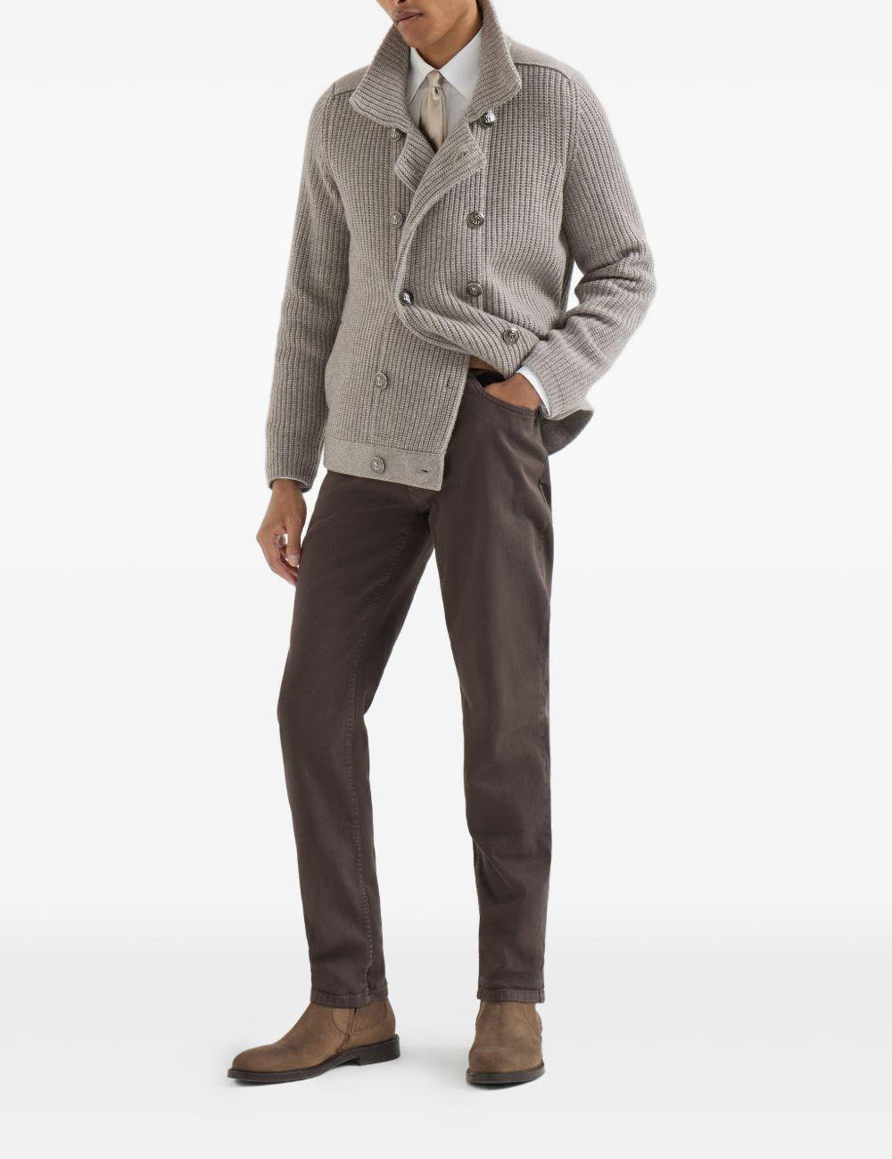 Jeans a gamba dritta in marrone Brunello cucinelli - uomo 