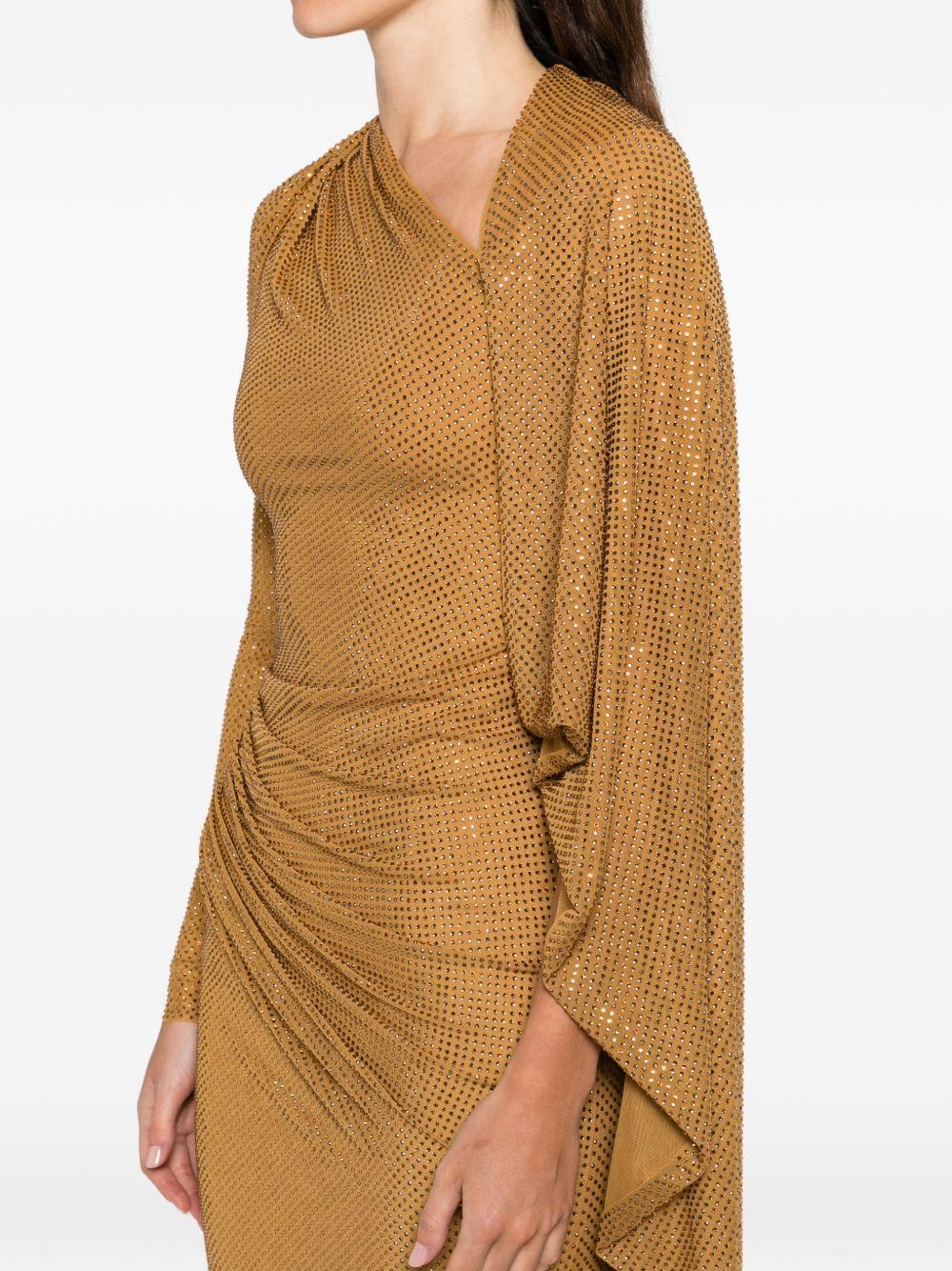 Abito lungo con strass in oro Self-Portrait - donna 