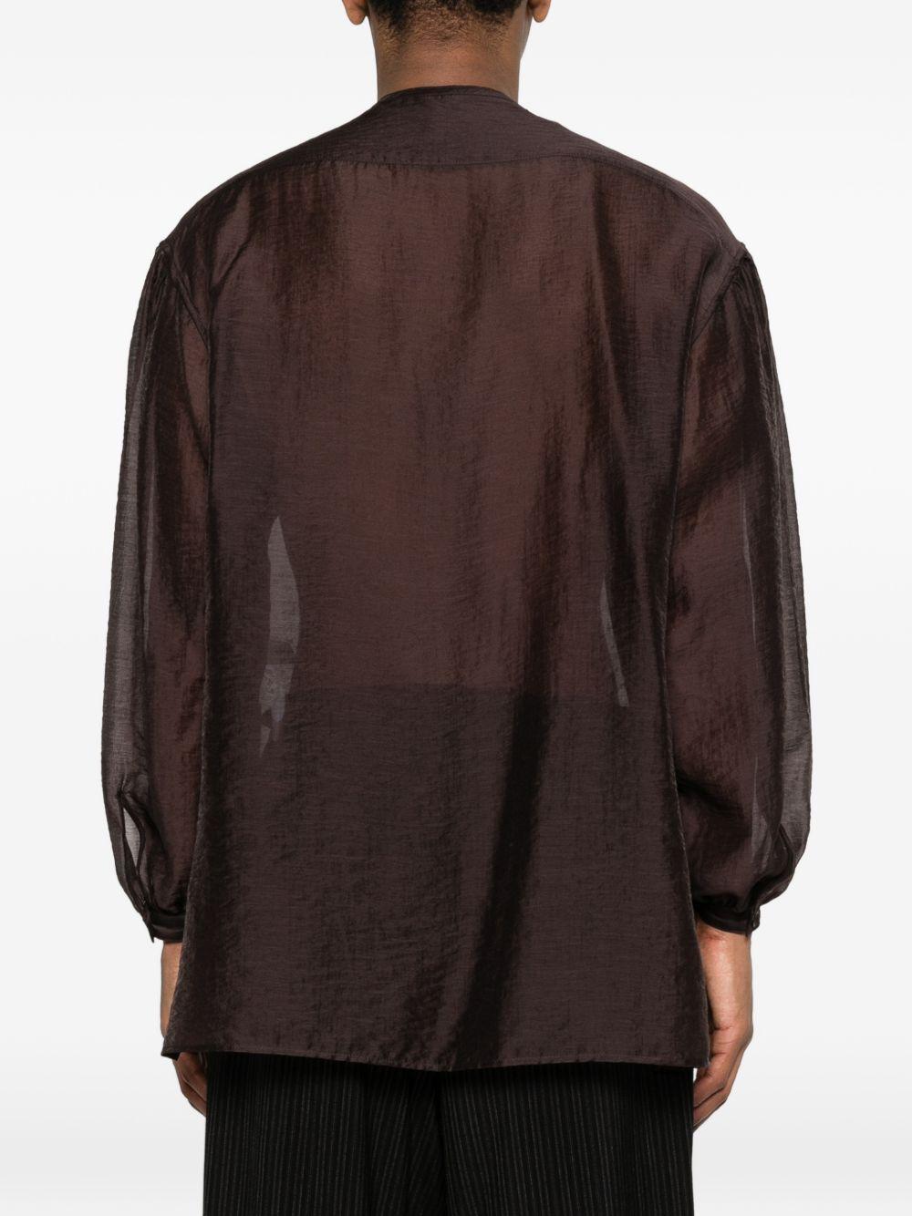 Camicia girocollo in marrone Yohji yamamoto - uomo 