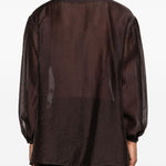 Camicia girocollo in marrone Yohji yamamoto - uomo 