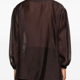 Camicia girocollo in marrone Yohji yamamoto - uomo 
