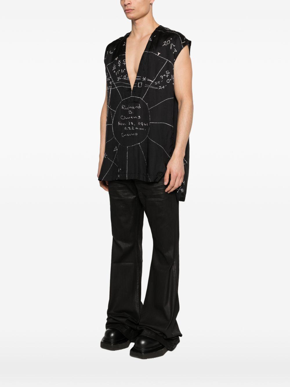 Top con stampa grafica in nero Rick owens - uomo 