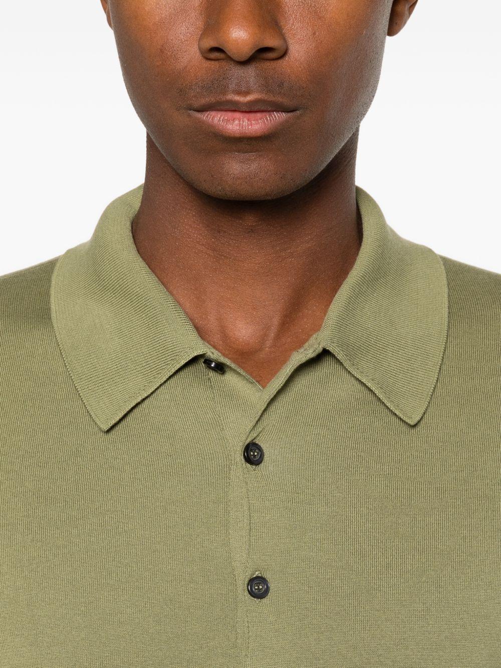 Polo a maniche corte in verde John smedley - uomo 