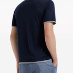 Polo a strati in blu Brunello cucinelli - uomo 