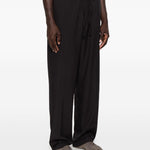 Pantaloni con coulisse in vita e piega precisa in nero Second layer - uomo 
