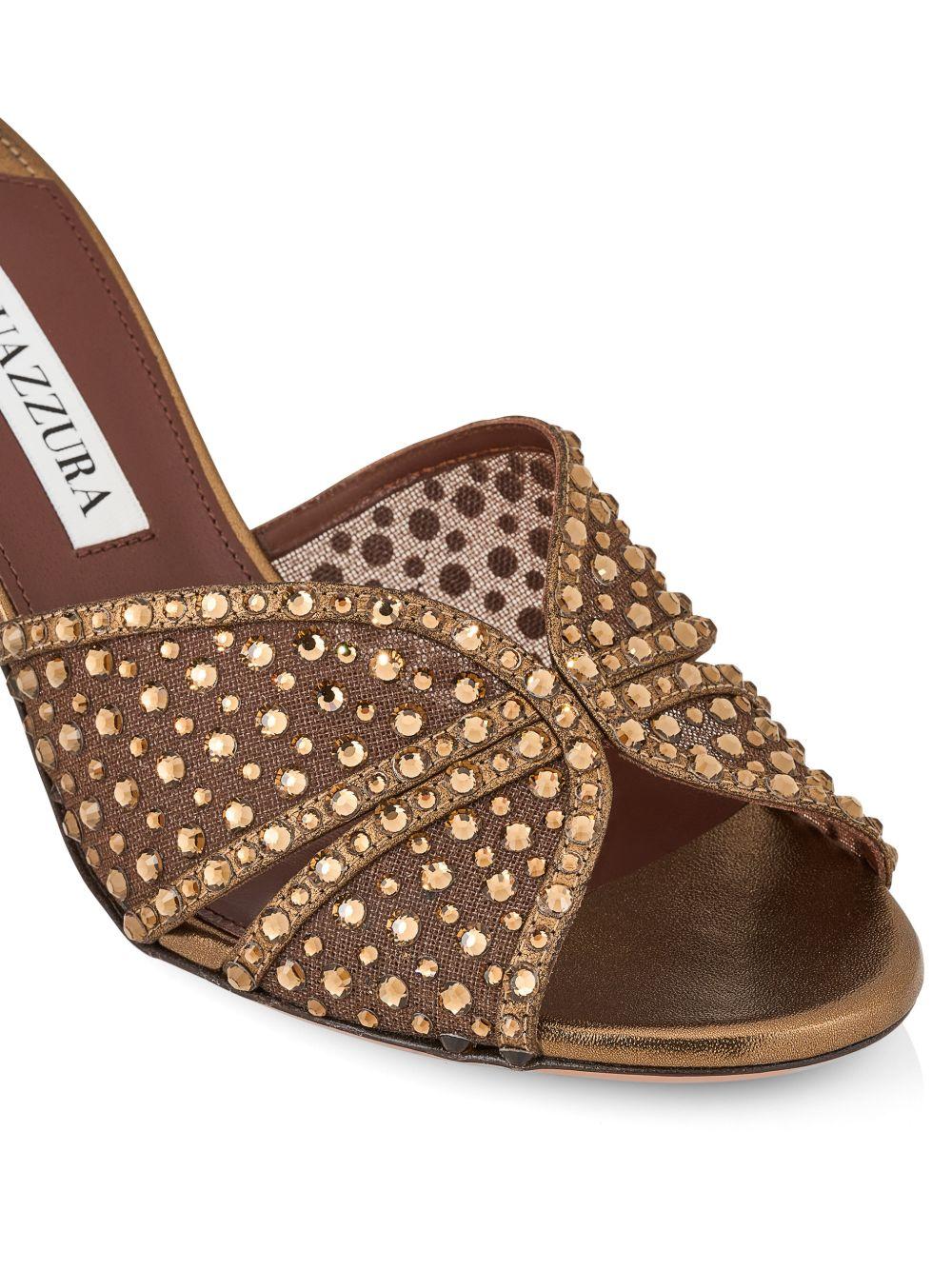 Mules crystal lover in marrone Aquazzura - donna 